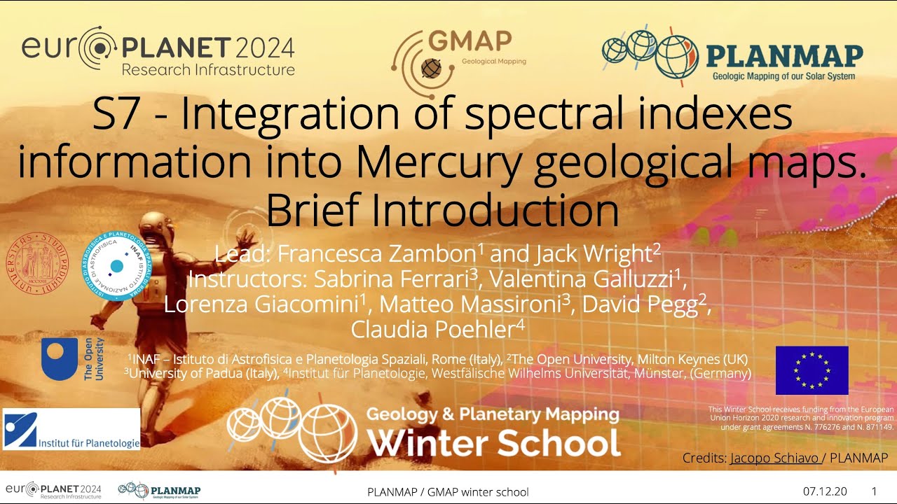 S7 - Integration of spectral indexes information into Mercury geological maps (practical activity wrup-up)